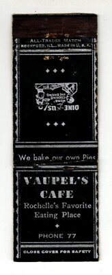 VAUPEL'S CAFE matchbook matchcover - ROCHELLE, ILLINOIS