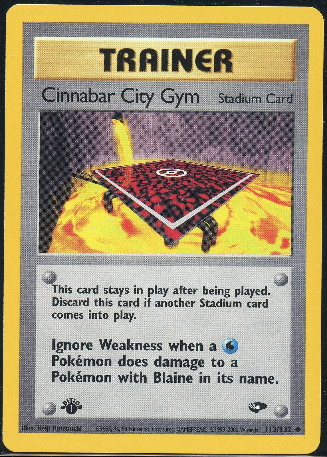 Pokemon 1st Edition Cinnabar City Gym 113/132 Gym Challenge - NM/Mint
