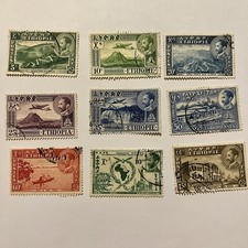 ETHIOPIA 1947-1955 C23-C33 AIRMAIL STAMPS LOT, SHORT SET, RARE COLLECTION