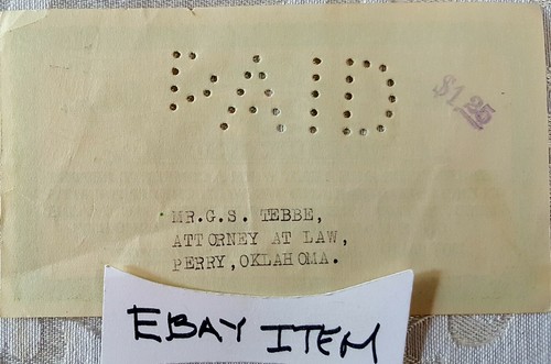 1920 circa ATLANTA, GA. RETAIL CREDIT COMPANY COUPON $.25 G.S. Tebbe Perry OK. - Bild 2 von 2