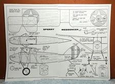 SPERRY MESSENGER MAIL PLANE BALSA FREE FLIGHT MODEL AIRPLANE PLANS 12" WINGSPAN