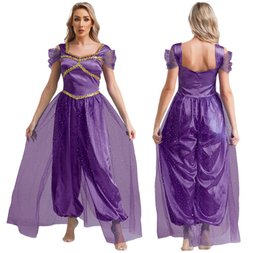 Costume cosplay donna principessa indiana araba danza del ventre tutina pagliaccetto - Foto 20 di 59