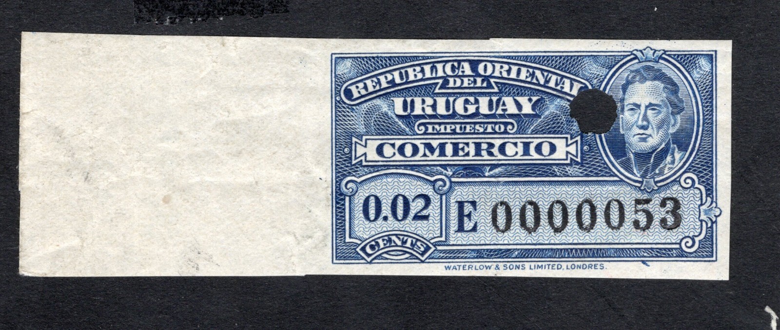 Uruguay 1930th stamp Mi#Revenue 0.02 Cts PROOF R MNH