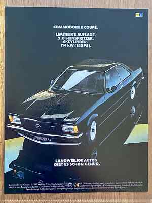 Opel Commodore E Coupe Oldtimer Original 1977 Vintage Advert Werbung Reklame