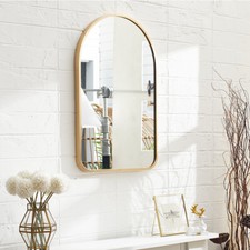 Gold Metal Frame Arched Bathroom Mirror Wall Vanity Bathroom Mirror 50/60/70cm