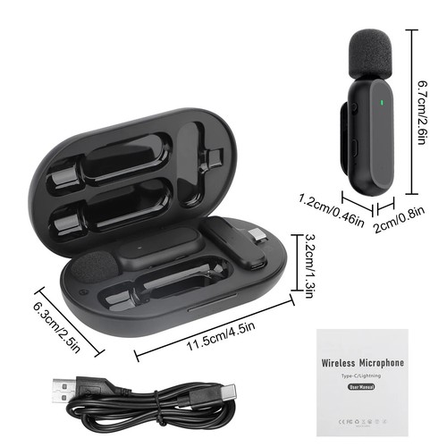 Lavalier Microphone Audio Video Recording Type C For iPhone 15 For Android Phone - Photo 2/19