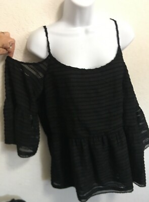 NEW-Cold Off The Shoulder Blouse Shirt Top 2 Light Layers Neiman Marcus 1 State 