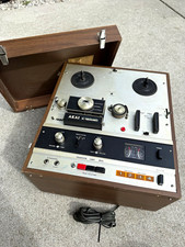 Akai X-1800SD Reel-to-Reel Tape Recorder Cross-Field w/ Wood Case  Cord