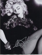 MADONNA SEXY MARILYN BLACK LACEY BODYSUIT AND FISHNETS HAND SIGNED PHOTO W COA!!