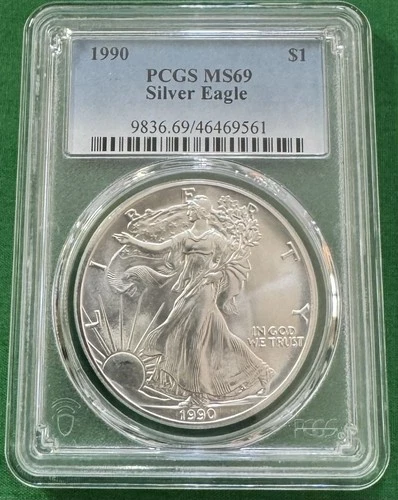1990 American Silver Eagle - PCGS MS69 Blue Label
