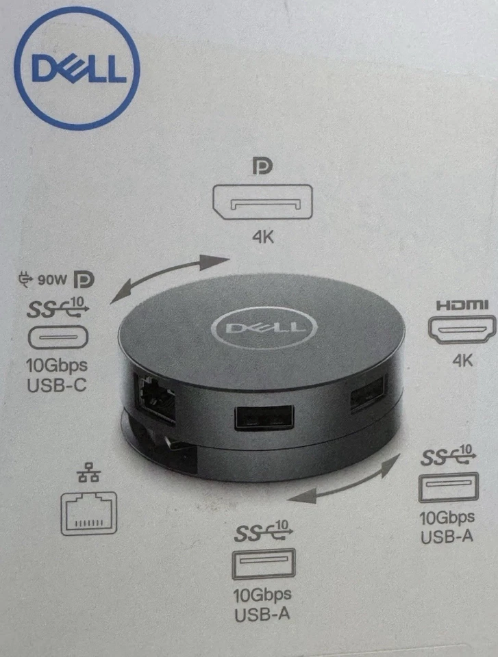 Dell  DA305 6-in-1 USB-C Multiport Adapter Docking Station - Gray - Image 4 of 4