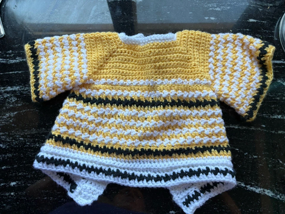 Bellamente tejido a mano/Cárdigan para tu bebé ACERO PINGÜINOS PIRATAS PIT Foto 2 de 4