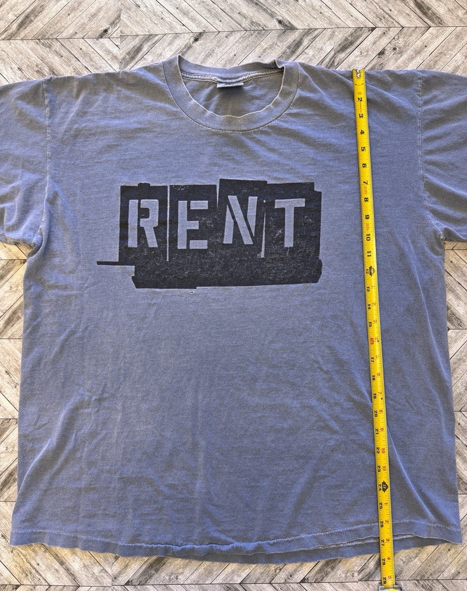 VTG Rent T-Shirt Mens XL Blue Broadway Show Musical Faded Streetwear Distressed View 5