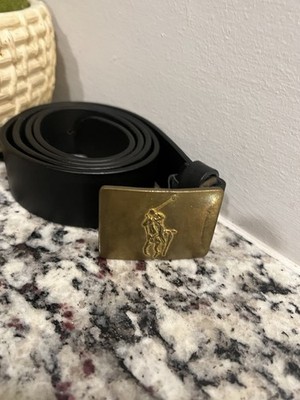 Ralph Lauren Leather Belt Big Logo Black 4.3×5.8in  display picture 1