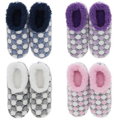 SNOOZIES! Snoozies Spot The Dot Hausschuhe superweich Sherpa Fleece Damen Größen UK 3-9