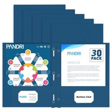 Pocket Folders, 30 Pack Pocket Folders with Prongs, 3 Prong Folders Designed ...