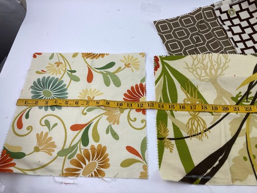 Lot of 13 Upholstery Fabric Square Sample Pieces Assorted Textures Fabric Types - Picture 2 of 15