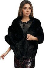 Luxury Faux Fur Shawl for Women Winter Fur Coat Wedding Party Fur Stole Wraps