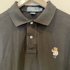 Polo by Ralph Lauren Black Short Sleeve Polo Bear Logo Men  s Large