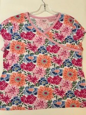 Garnet Hill Womens Short Sleeve Asian Wrap Cotton Pajama Tops XL Sold Separately