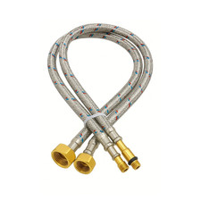 40CM FLEXIBLE BASIN TAP CONNECTOR HOSE WATER PIPE FLEXI TAILS FOR HOT & COLD