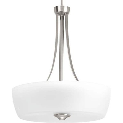 PROGRESS LIGHTING 18 in. Leap Col. 3 -Light Brushed Nickel Pendant Chandelier