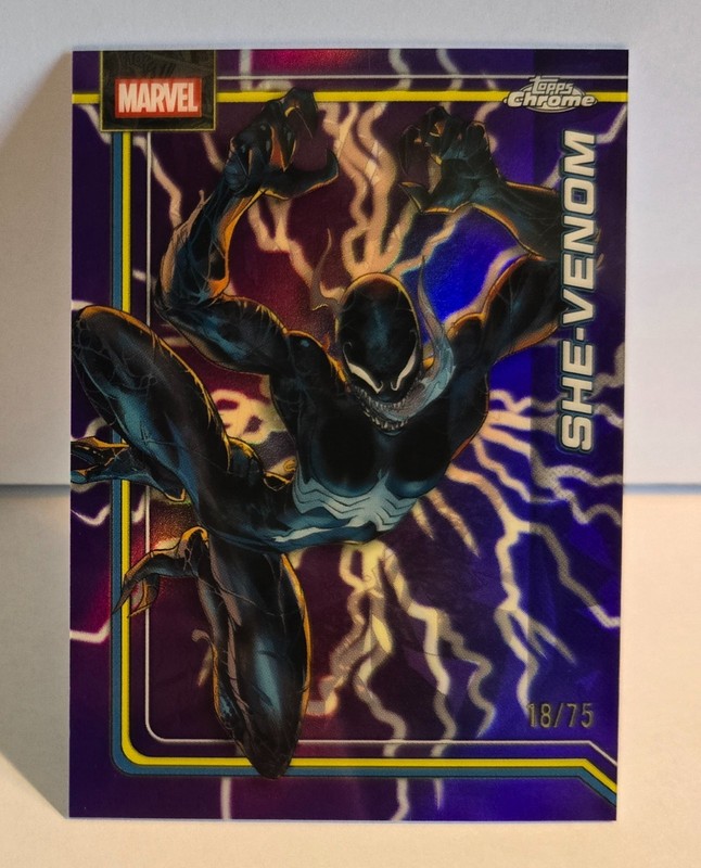 2026 Topps Chrome Marvel She-Venom Storm's Purple Lightning Parallel /75- #152