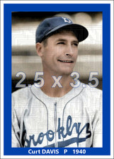 Curt Davis - 1940 Brooklyn Dodgers - choose a size - colorized print