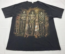 Hot Leathers Shirt Men's XL Black T-Shirt Cowboy Graphic Skull Y2K Grunge Skater