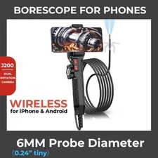2025NEW 6mm Tiny Endoscope Inspection Camera for Phones Dual-Rotated Borescope