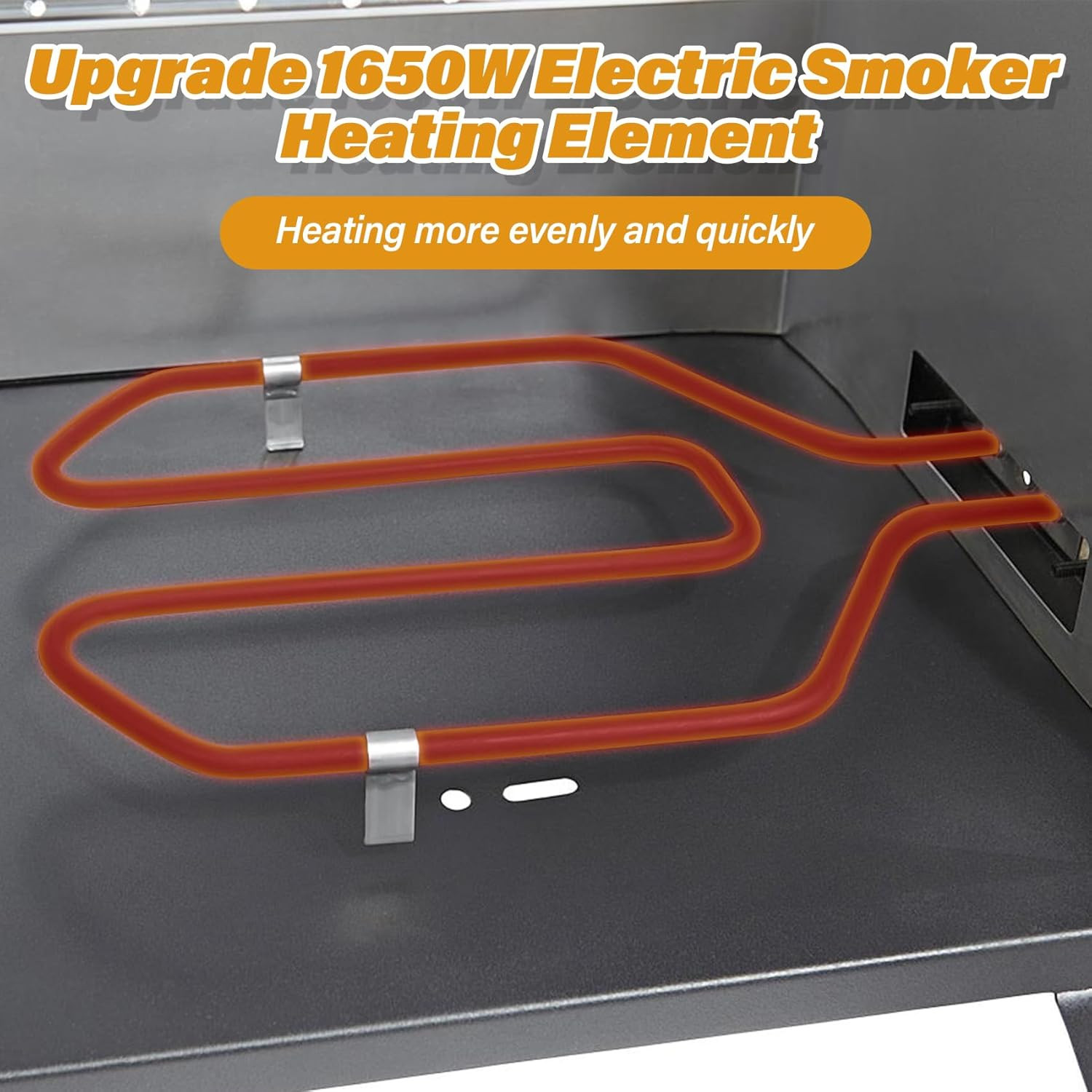 Upgrade 1650W Electric Smoker Heating Element with Adjustable Thermostat Control