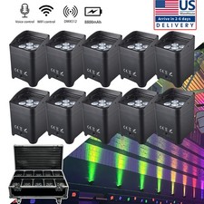 10pcs Wireless Battery Uplighting 6 18W 6in1 Effect Light For Disco Bar Dj Club