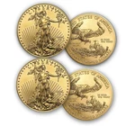 1 oz American Gold Eagle $50 Coin BU - Random Year US Mint - Lot of 2