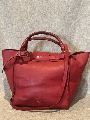 Authentic Red Celine Small Big Bag