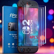 4PCS Screen Protector for Nintendo Switch 2 2025 New 9H Tempered Glass Gifts