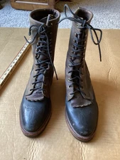 CHIPPEWA BOOT Packer Logger Boots Shoes 2 Tone Brown Black Leather Work Men’s 7D