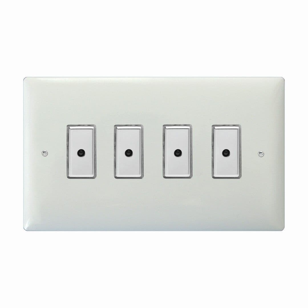 Varilight JOE104C Value White 4 Gang Multi-Way Touch Master LED Dimmer 100W