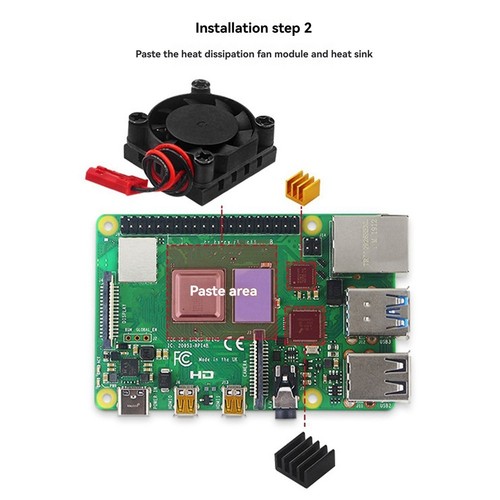 For 4B Cooling Fan Kit with Aluminum Heat Sink and Silicone Pad Enhanced5511 - Afbeelding 6 van 10