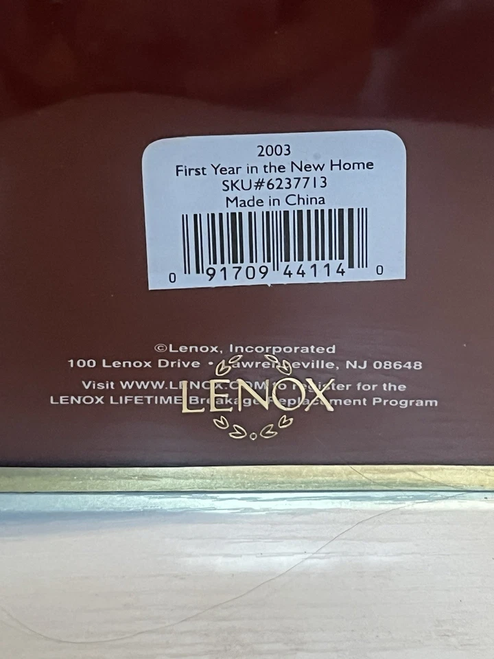 Ornamento Lenox 1er Año En El Nuevo Hogar Nuevo En Caja 2003 Foto 4 de 4