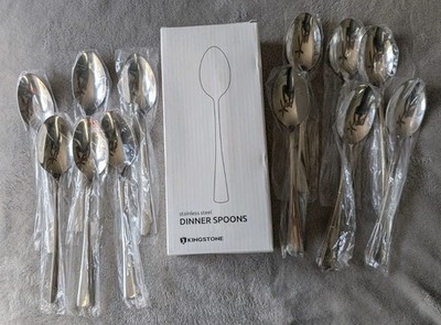 New 12 Piece Table Spoons 18/10 Stainless Steel Dinner Soup Flatware Kingstone