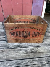 Rare ANTIQUE Worcester MA 40s WINDHAM DRY GINGER ALE SODA POP BOTTLE BOX CRATE
