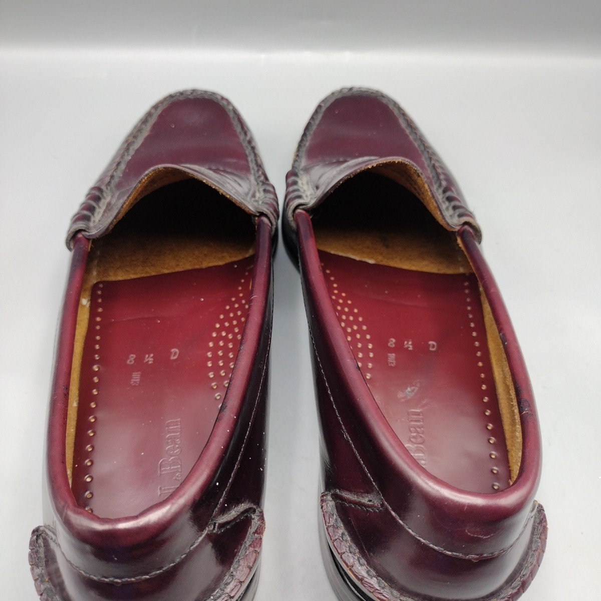 LL Bean Leather Penny Loafers Mens 8.5 D Burgundy Cordovan  display picture 1