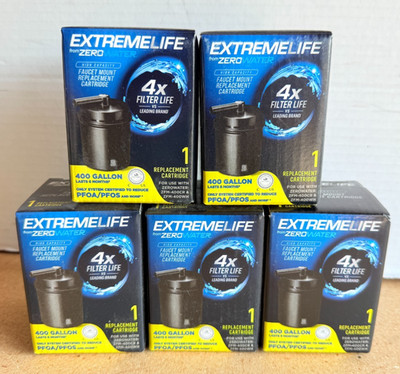 Lot of 5 Extreme Life Zero Water High Capacity Faucet Mount Cartridge ZFM400CR