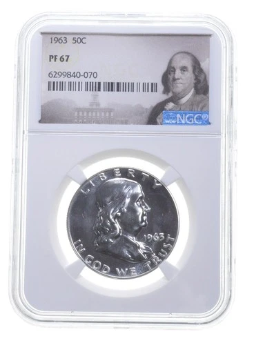 PF67 1963 Proof Franklin Half Dollar NGC Graded - White Coin Spot Free PR *9755