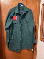 Coca Cola Embroidered Patch Green Uniform Delivery Shirt Long Sleeve Men's M
