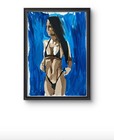 Original Abstract Bikini Model Painting 9x12 paper Modern Wall Art Home Decor — photo 1