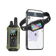 INTELIPAWS GPS Wireless Dog Fence System Collar 2-in-1 Remote or App green