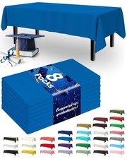 Pureegg Plastic Table Cloth Disposable 8 Pack, 54 x 108 Inch Table Cloths, Gr...