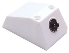 Single Coaxial Outlet TV Aerial Plug Socket Wall Mount White 
