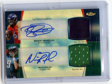 2012 Topps Finest Nick Foles Brock Osweiler Dual RC Autograph & Relic #07/10